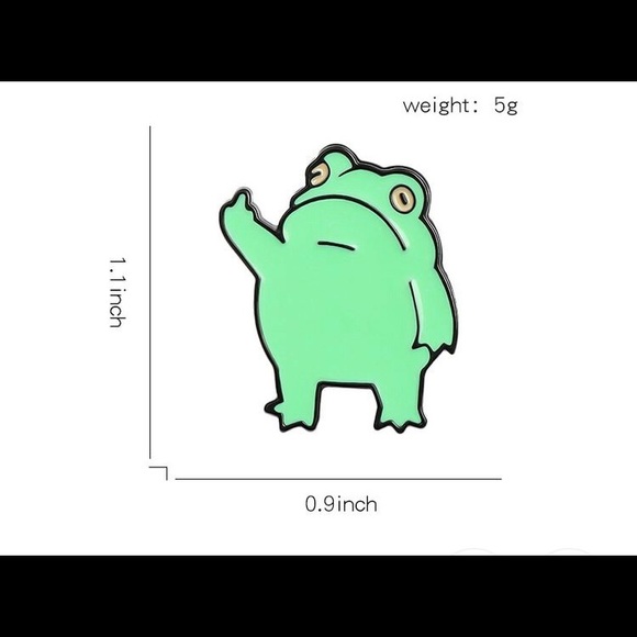 💛 FROG PRINCE WITH AN ATTITUDE ENAMEL BROOCH PIN - Picture 7 of 7